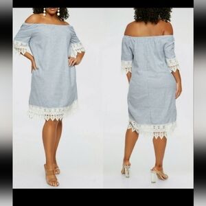 MLLE Gabrielle Denim women's dress blue 💙 size 3X